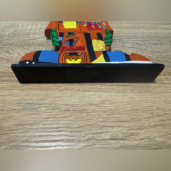 Vintage 10” Halloween Wooden Hand Painted Carved Frankenstein Figure Stand Decor - Picture 7 of 7